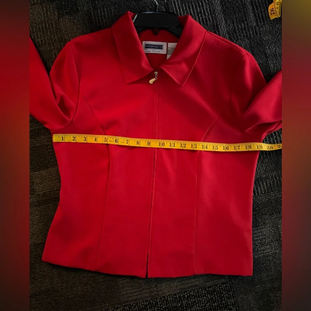 PROPHECY, Women’s Blazer- by Sag Harbor Red Lightweight Zip Front, SIZE 8 ❤️ - Picture 8 of 11